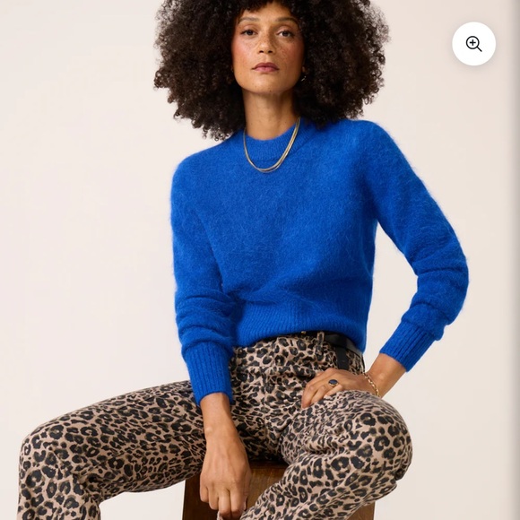 pistola Sweaters - Pistola Sara Shrunken Crewneck Sweater Alpaca Blend in vibrant "Azure Blue